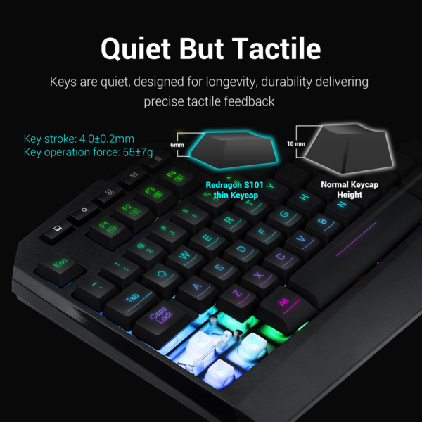 Redragon S101-3 RGB Gaming Keyboard & M601 Mouse Combo - Image 3