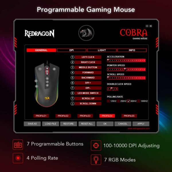 Redragon K582BA RGB Keyboard + M711 Mouse 2 in 1 Combo - Image 2