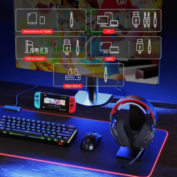 Redragon H510 ZEUS PRO 3-Mode Wireless RGB Gaming Headset - Image 8