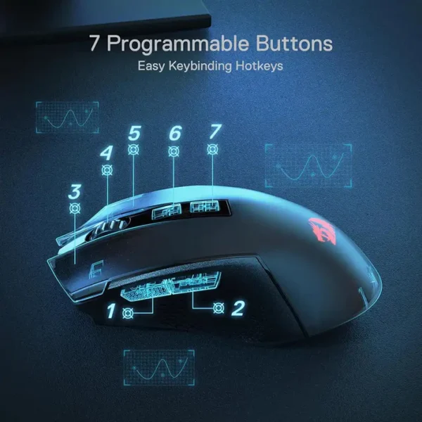 Redragon M693 Trident Lite 3-Modes Wireless Mouse - Image 6