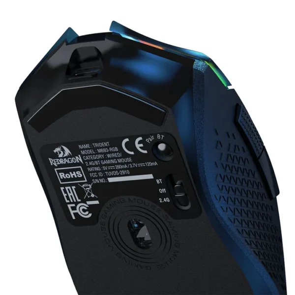 Redragon M693 TRIDENT PRO Wired & Wireless (Bluetooth) Gaming Mouse (Black) - Image 7