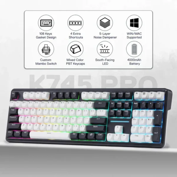 Redragon ANTONIUM K745WB RGB PRO Mechanical Gaming Keyboard - Image 4