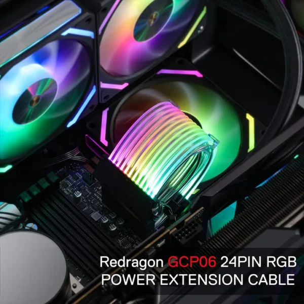 Redragon GCP06 24-Pin ARGB Lighting Extension Cable - Image 2