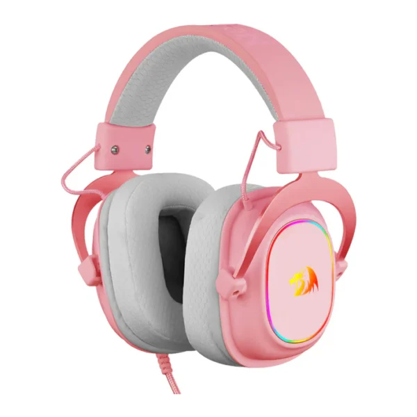 Redragon H510 ZEUS Pink Wired Gaming Headset with Detachable Mic - Image 2