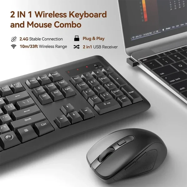 Redragon BS-7367B Wireless Keyboard and Mouse Office 2-in-1 Combo - Image 2
