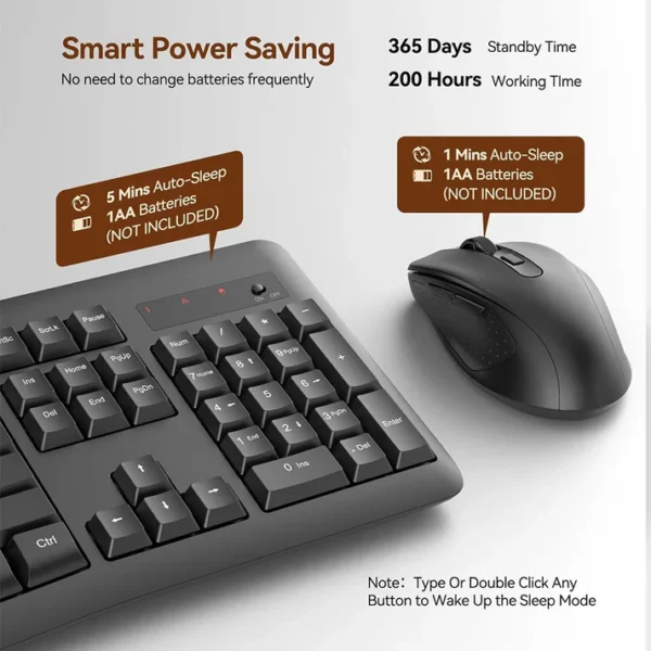 Redragon BS-7367B Wireless Keyboard and Mouse Office 2-in-1 Combo - Image 7