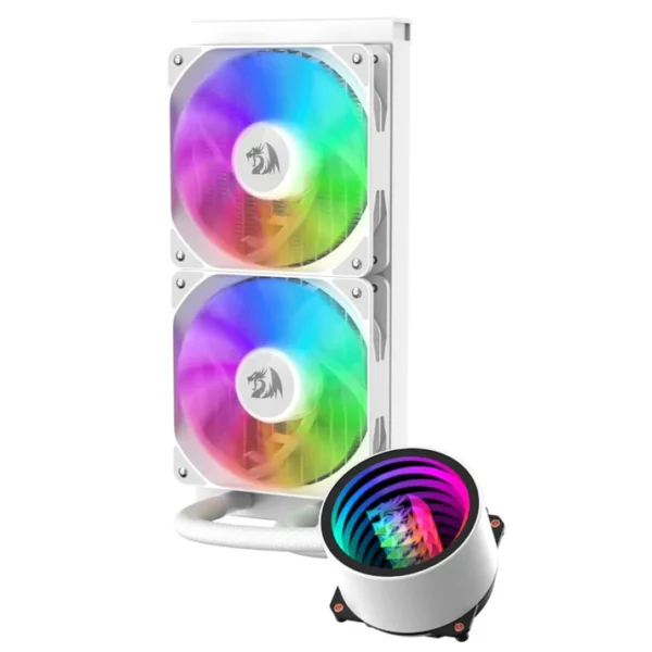 Redragon CCW-3011 White ARGB Low Noise Dual 120mm Fan CPU Cooler - Image 4