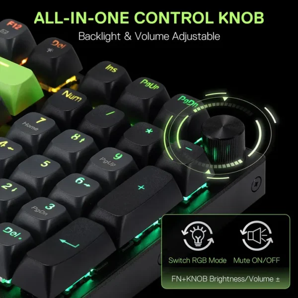 Redragon K740 Dharma Wired Mechanical Gaming Keyboard with Linear Dragon Chant Switch - Image 5
