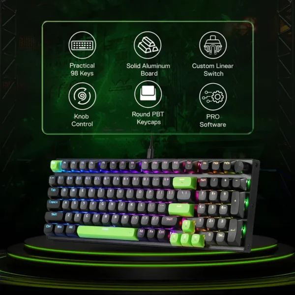 Redragon K740 Dharma Wired Mechanical Gaming Keyboard with Linear Dragon Chant Switch - Image 9