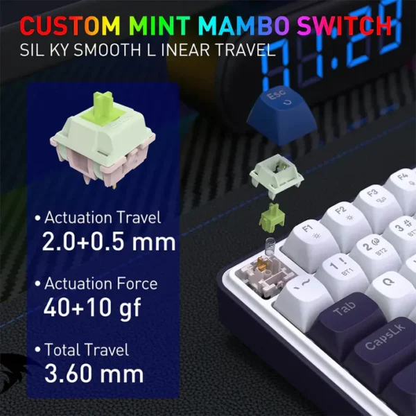 Redragon K744 PRO FAYE Wireless Gasket Mechanical Gaming Keyboard - Image 5