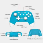 Redragon Pluto G815 Blue Dual Mode Bluetooth Gamepad for Switch - Image 4
