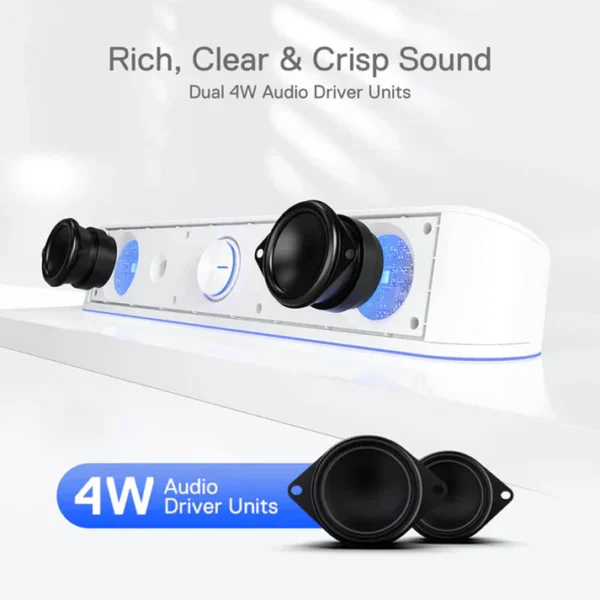 Redragon GS560 White Adiemus 4W x 2 RGB Gaming Speakers - Image 8