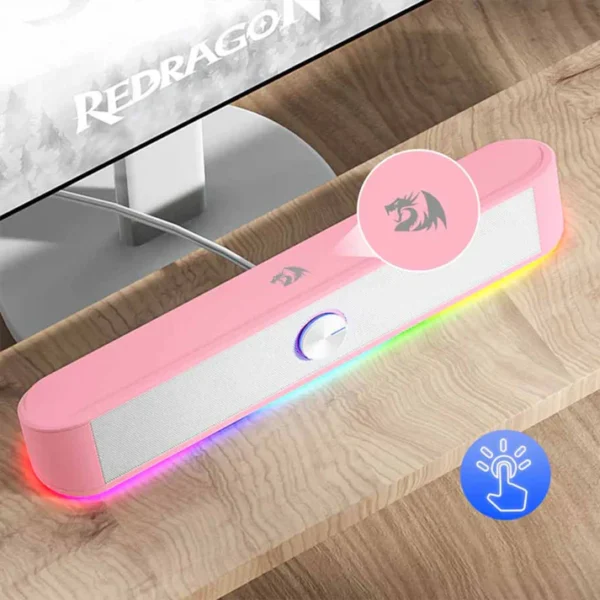 Redragon GS560 White Adiemus 4W x 2 RGB Gaming Speakers - Image 6