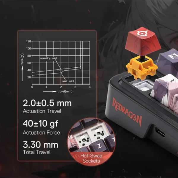 Redragon K719 Artemis Pro RGB Wireless Gasket Mechanical Gaming Keyboard - Image 8
