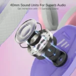 Redragon H848PL Purple Bluetooth Wireless Gaming Headset - Image 4