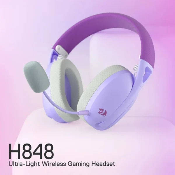 Redragon H848PL Purple Bluetooth Wireless Gaming Headset - Image 2