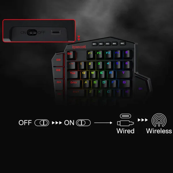 Redragon K585 One-Handed RGB Gaming Keypad with Blue Switches - Image 6