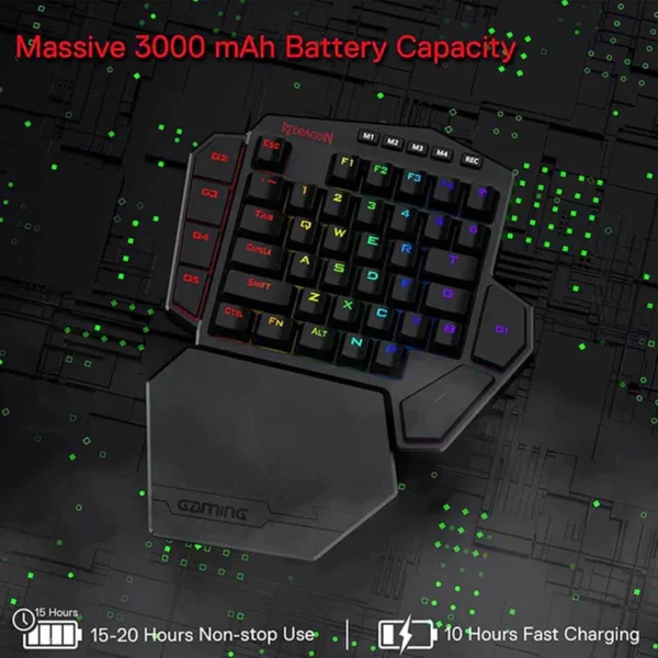 Redragon K585 One-Handed RGB Gaming Keypad with Blue Switches - Image 5