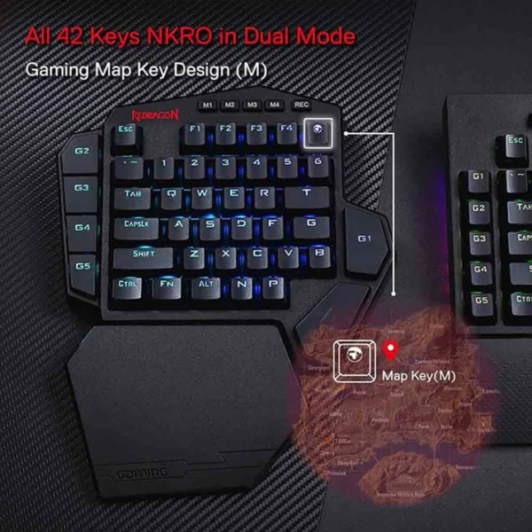 Redragon K585 One-Handed RGB Gaming Keypad with Blue Switches - Image 4