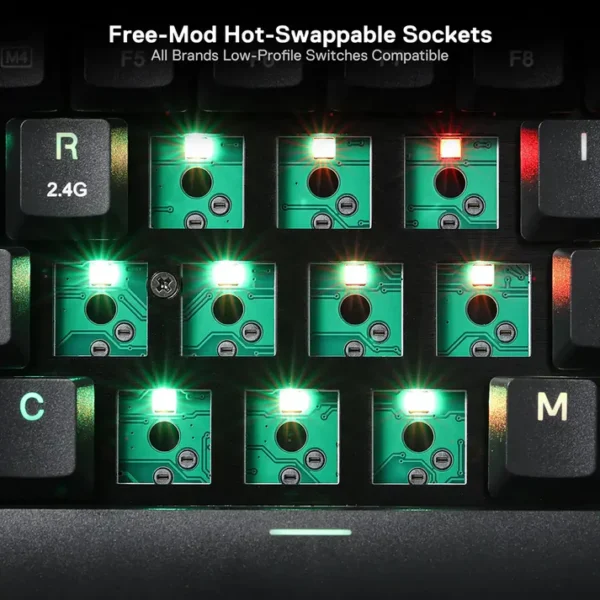 Redragon K632 Horus Pro 60% RGB 3-Mode Wireless Mechanical Keyboard - Image 4