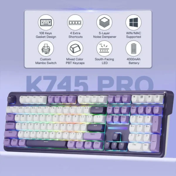 Redragon ANTONIUM K745WP RGB PRO Mechanical Gaming Keyboard - Image 5