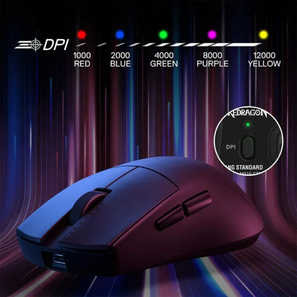Redragon KING M916 STD-1K Wireless 12K DPI Gaming Mouse - Image 4