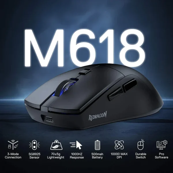Redragon M618 LITE Azzmach 70g Lightweight Gaming Mouse - Image 3