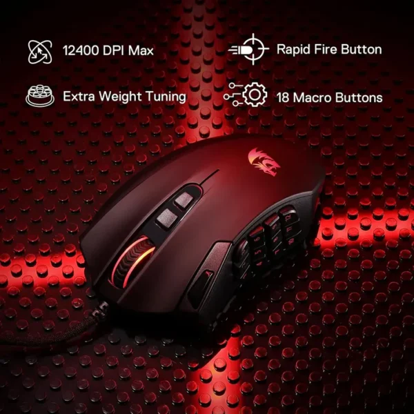 Redragon M921 Azzinoth MMO RGB 12400 DPI Gaming Mouse - Image 3