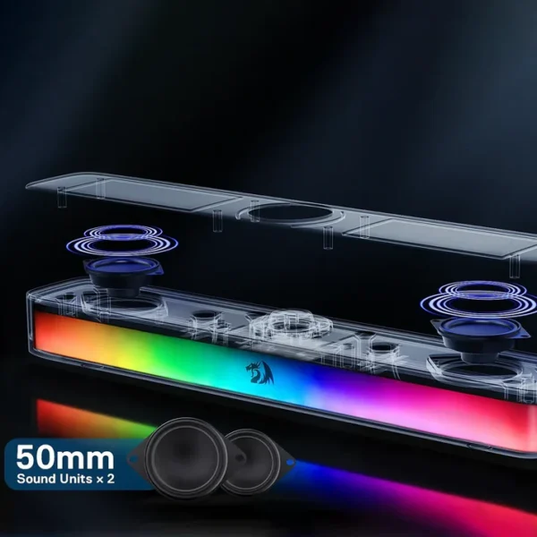 Redragon GS515 Neo RGB Wireless 2.0 Stereo Soundbar - Image 7
