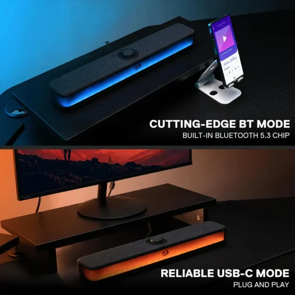Redragon GS515 Neo RGB Wireless 2.0 Stereo Soundbar - Image 6