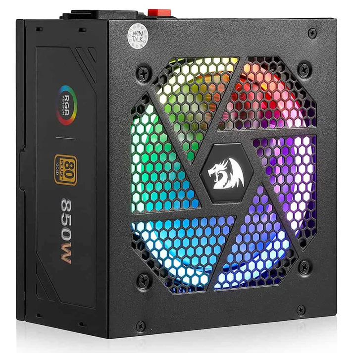 Redragon-PS007-Gold-Certified-850-Watt-RGB-Power-Supply-Left-Side-View