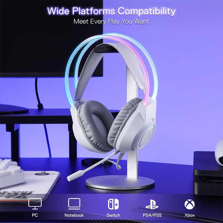 Redragon-Scream-H231-White-Wired-Gaming-Headset-Top-View-1