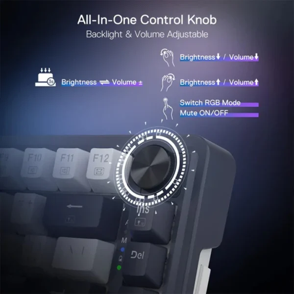Redragon K673 Ucal Pro WB 3-Mode Wireless RGB Mechanical Gaming Keyboard - Image 4
