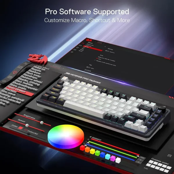 Redragon K673 Ucal Pro WB 3-Mode Wireless RGB Mechanical Gaming Keyboard - Image 8