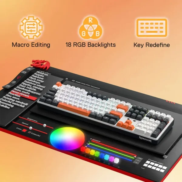 Redragon K689 Wyvern Pro RGB Wireless 104-Key Mechanical Gaming Keyboard - Image 4