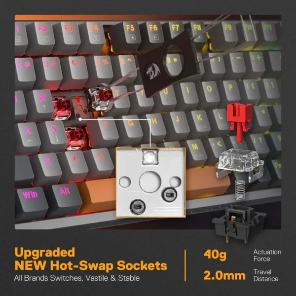 Redragon K648GG-RGB Olaf Wired Mechanical Gaming Keyboard - Image 8