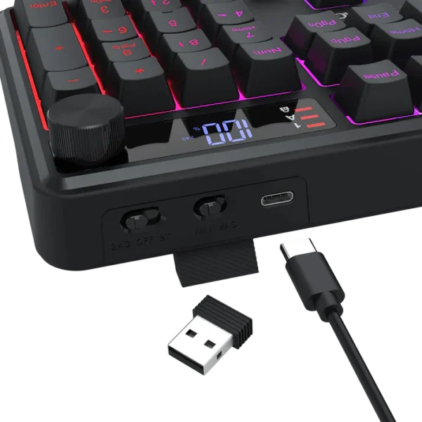 Redragon Volcano K526 PRO 104 Keys Mechanical Feel Gaming Keyboard - Image 5