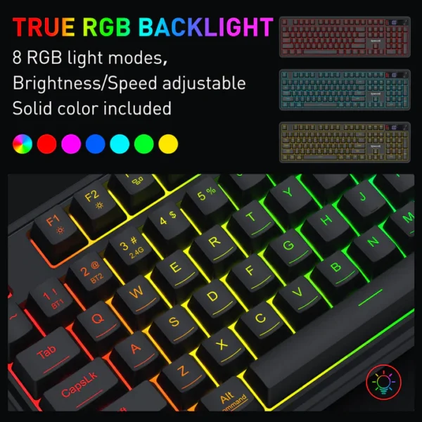 Redragon Volcano K526 PRO 104 Keys Mechanical Feel Gaming Keyboard - Image 8