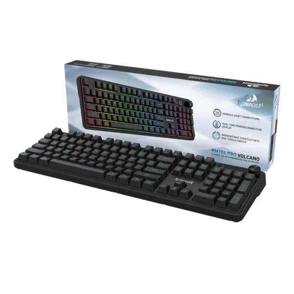 Redragon Volcano K526 PRO 104 Keys Mechanical Feel Gaming Keyboard - Image 7