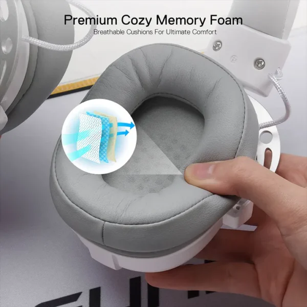 Redragon H376 Aurora White 7.1 Surround Sound Wired Gaming Headset - Image 4