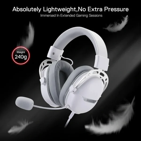Redragon H376 Aurora White 7.1 Surround Sound Wired Gaming Headset - Image 3
