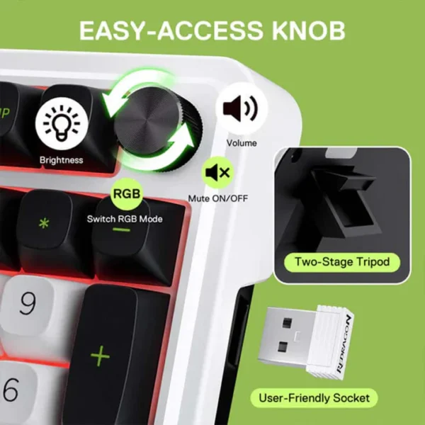 Redragon K686 WBG EISA MAX Wireless Gasket RGB Mechanical Keyboard - Image 5