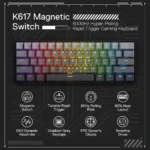 Redragon K617 FIZZ 60% Rapid Trigger Wired Magnetic Switch Gaming Keyboard - Image 3