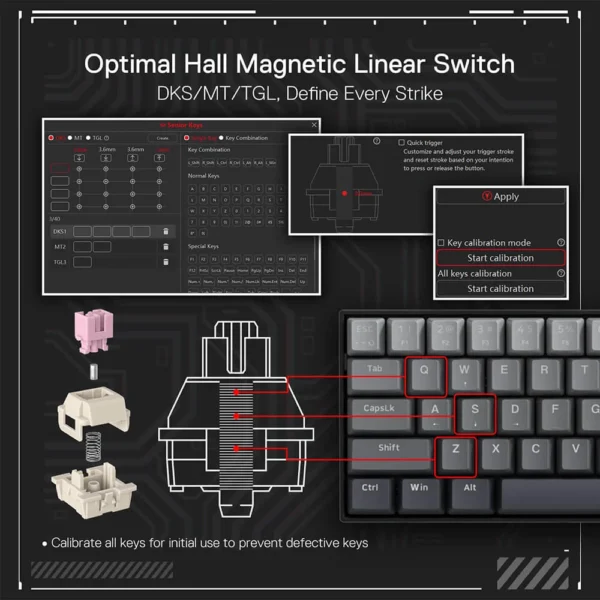 Redragon K617 FIZZ 60% Rapid Trigger Wired Magnetic Switch Gaming Keyboard - Image 5